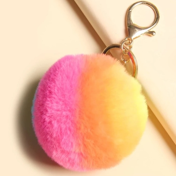 🍭 Super Colorful Rainbow Style Fuzzy Pom Pom 🍬 - Picture 2 of 7